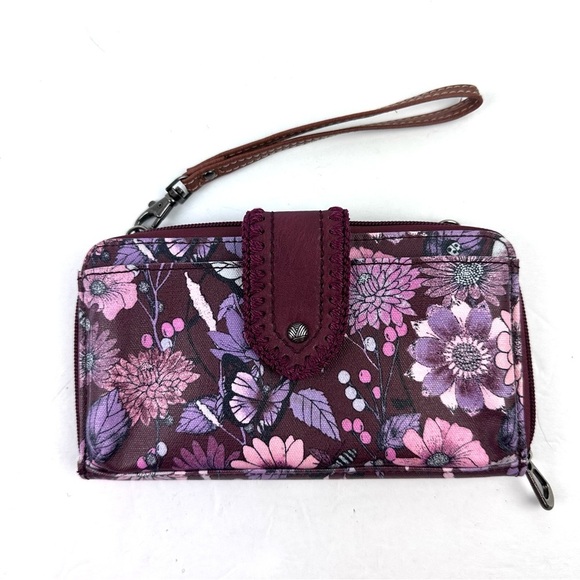 Sakroots Handbags - Sakroots‎ Artist Circle Wallet Coated Canvas Butterfly Floral No Long Strap New